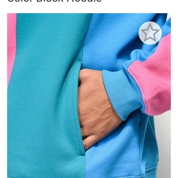 Teddy French Color Block Hooded Sweater - Picture 3 of 10